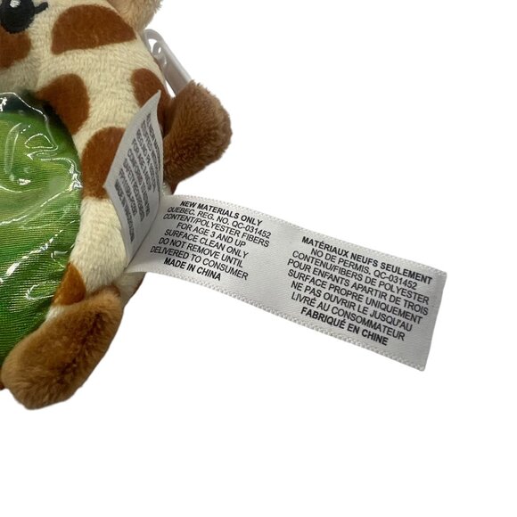 Fiesta Cutie Beans Giraffe Plush Coin Purse Green Clip & Zipper 5" Toy - Picture 3 of 5